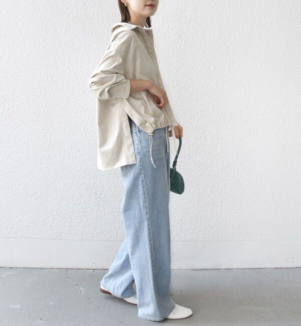 SHIPS for women「〈手洗い可能〉ポリエステル スエード 裾 ドロスト シャツ 羽織」|シャツ・ブラウス|