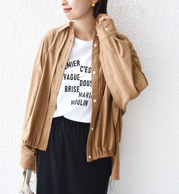 SHIPS for women「〈手洗い可能〉ポリエステル スエード 裾 ドロスト シャツ 羽織」|シャツ・ブラウス|