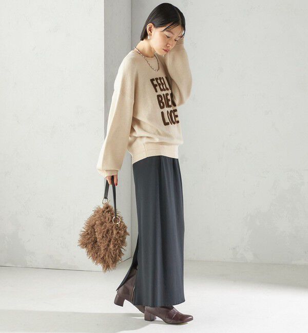 SHIPS for women「【WEB限定】〈手洗い可能〉サガラ 刺繍 ロゴ ニット プルオーバー」|ニット・セーター|