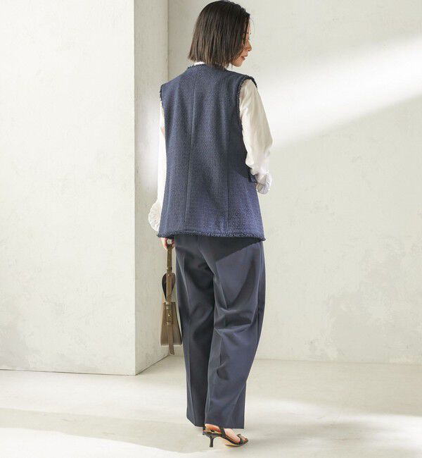 SHIPS for women「〈手洗い可能〉ダブル クロス セミ ワイド パンツ（セレモニー対応可）」|その他|