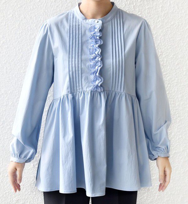 SHIPS for women「【WEB限定】〈手洗い可能〉フリル 刺繍 ペプラム ブラウス」|シャツ・ブラウス|