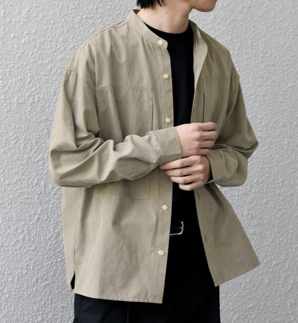 SHIPS any「SHIPS any:〈洗濯機可能〉フェード ピーチスキン ポケット バンドカラー シャツ 26SS◇」|シャツ・ブラウス|