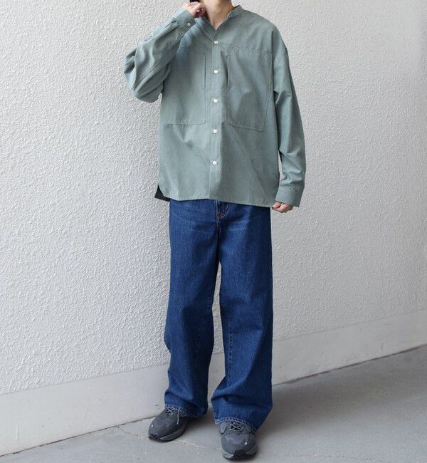 SHIPS any「SHIPS any:〈洗濯機可能〉フェード ピーチスキン ポケット バンドカラー シャツ 26SS◇」|シャツ・ブラウス|