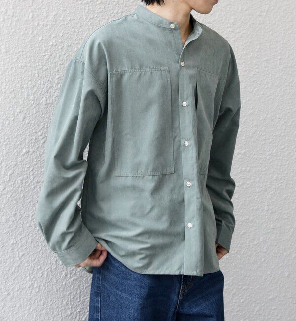 SHIPS any「SHIPS any:〈洗濯機可能〉フェード ピーチスキン ポケット バンドカラー シャツ 26SS◇」|シャツ・ブラウス|