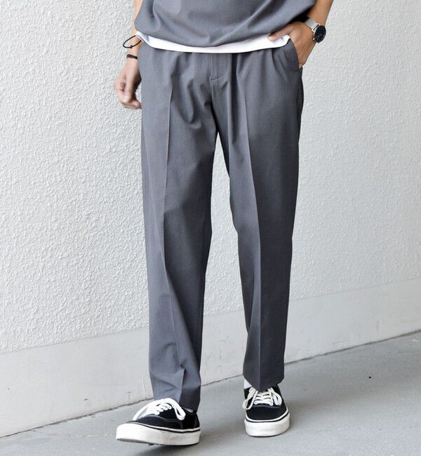 SHIPS any「SHIPS any:〈吸水速乾〉Rapidry クリース アンクル テーパード イージーパンツ (セットアップ対応)26SSS◇」|スラックス|