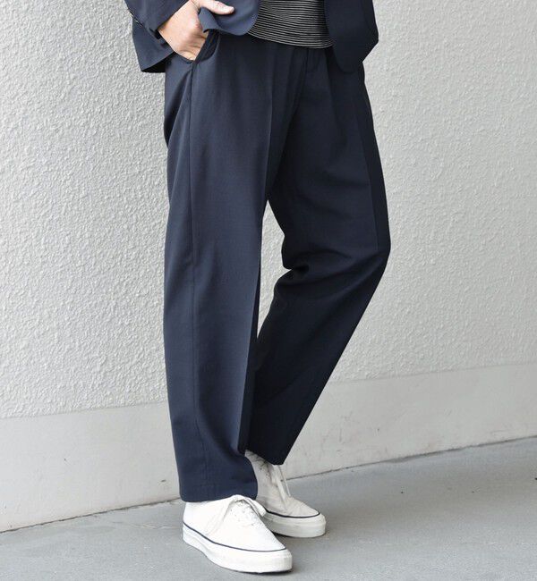 SHIPS any「SHIPS any:〈吸水速乾〉Rapidry クリース アンクル テーパード イージーパンツ (セットアップ対応)26SSS◇」|スラックス|ネイビー