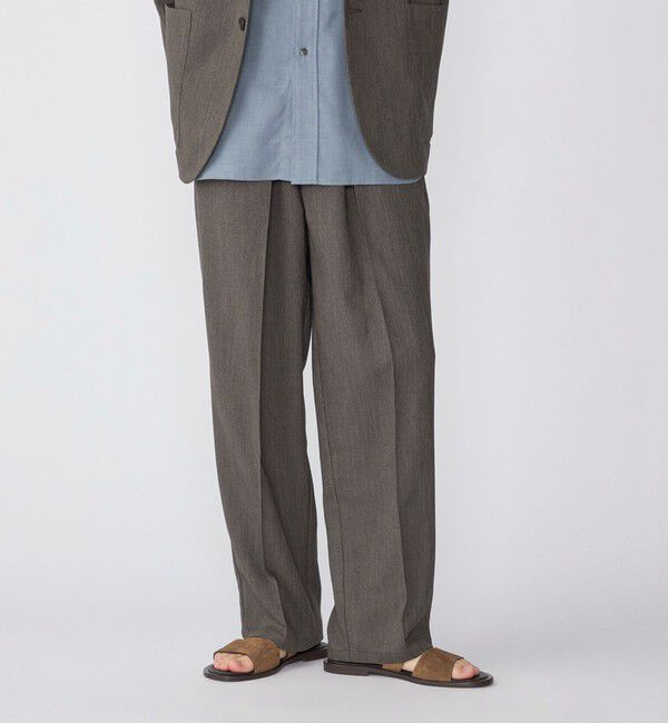 SHIPS「SHIPS: Comfy Line ワイド ピンタック イージーパンツ」|その他|チャコールグレー