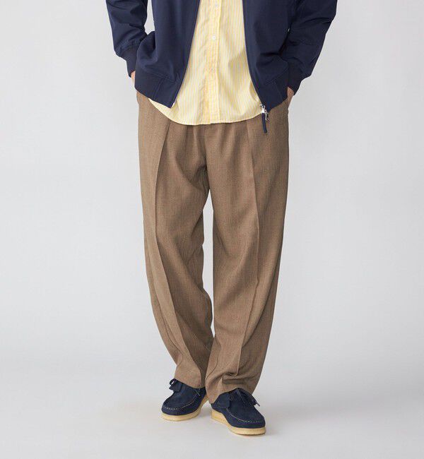 SHIPS「SHIPS: Comfy Line ワイド ピンタック イージーパンツ」|その他|ブラウン