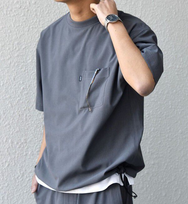 SHIPS any「SHIPS any:〈吸水速乾〉Rapidry クルーネック スピンドル ポケット Tシャツ(セットアップ対応)◇」|Tシャツ・カットソー|