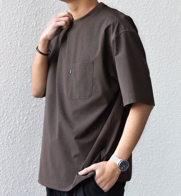 SHIPS any「SHIPS any:〈吸水速乾〉Rapidry クルーネック スピンドル ポケット Tシャツ(セットアップ対応)◇」|Tシャツ・カットソー|