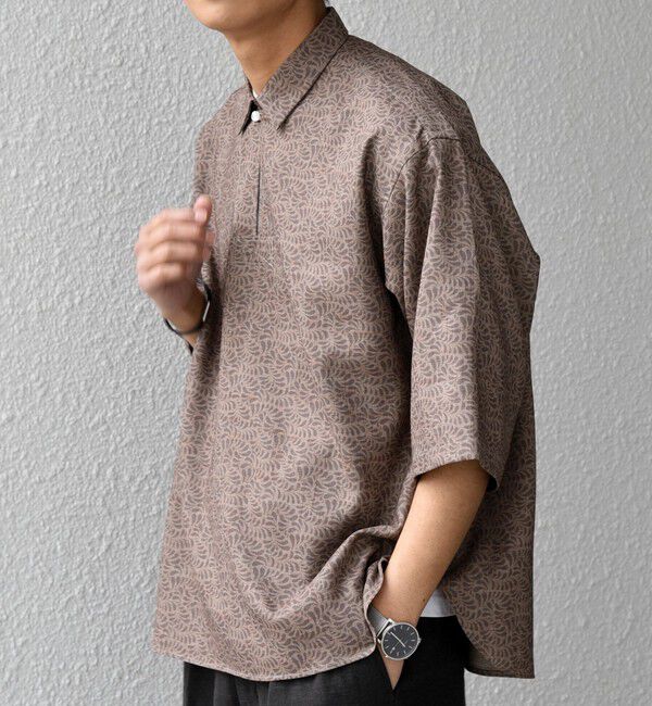 SHIPS any「SHIPS any:〈UVカット〉FUTURE LINEN CANVAS リネンライク スキッパー プルオーバーシャツ◇」|シャツ・ブラウス|