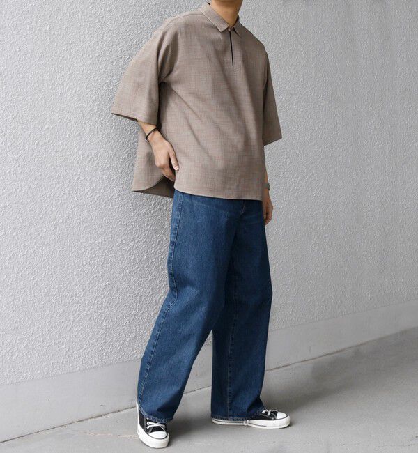 SHIPS any「SHIPS any:〈UVカット〉FUTURE LINEN CANVAS リネンライク スキッパー プルオーバーシャツ◇」|シャツ・ブラウス|