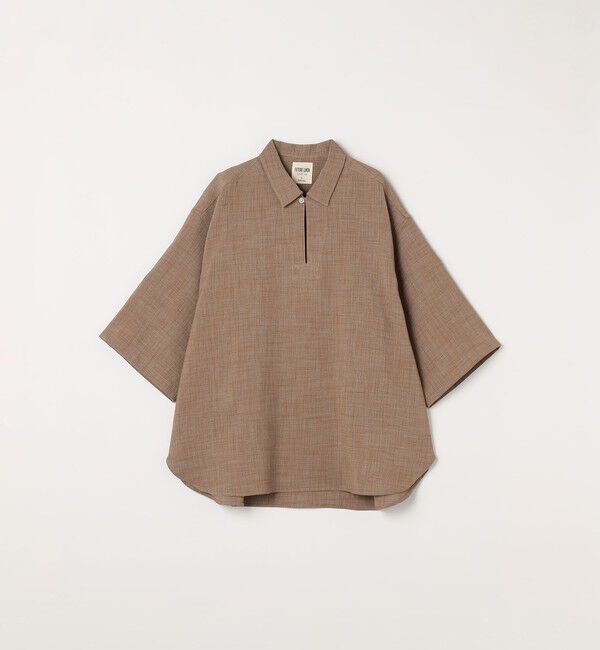 SHIPS any「SHIPS any:〈UVカット〉FUTURE LINEN CANVAS リネンライク スキッパー プルオーバーシャツ◇」|シャツ・ブラウス|