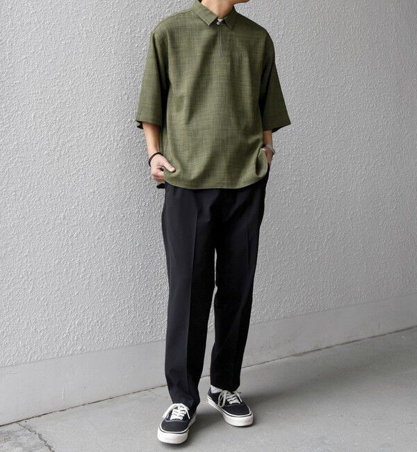 SHIPS any「SHIPS any:〈UVカット〉FUTURE LINEN CANVAS リネンライク スキッパー プルオーバーシャツ◇」|シャツ・ブラウス|