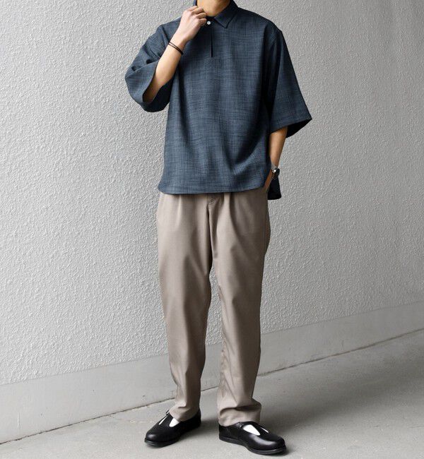 SHIPS any「SHIPS any:〈UVカット〉FUTURE LINEN CANVAS リネンライク スキッパー プルオーバーシャツ◇」|シャツ・ブラウス|