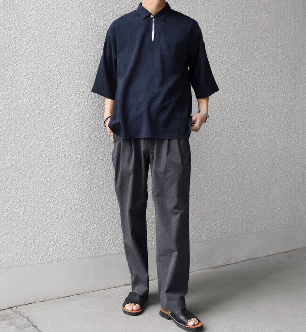 SHIPS any「SHIPS any:〈UVカット〉FUTURE LINEN CANVAS リネンライク スキッパー プルオーバーシャツ◇」|シャツ・ブラウス|