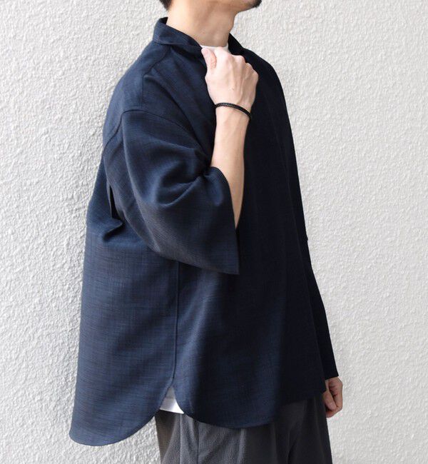 SHIPS any「SHIPS any:〈UVカット〉FUTURE LINEN CANVAS リネンライク スキッパー プルオーバーシャツ◇」|シャツ・ブラウス|
