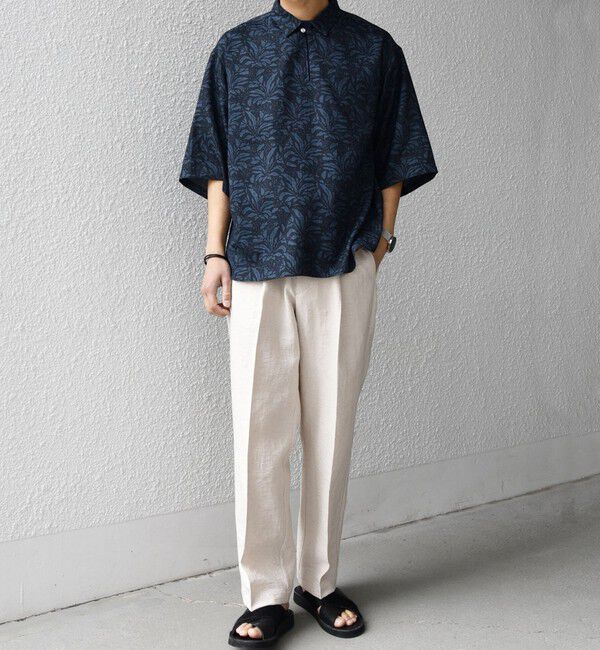 SHIPS any「SHIPS any:〈UVカット〉FUTURE LINEN CANVAS リネンライク スキッパー プルオーバーシャツ◇」|シャツ・ブラウス|