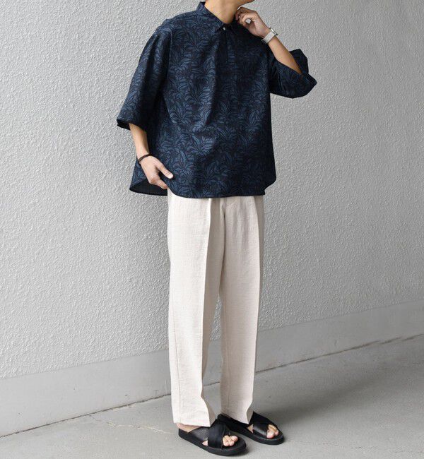 SHIPS any「SHIPS any:〈UVカット〉FUTURE LINEN CANVAS リネンライク スキッパー プルオーバーシャツ◇」|シャツ・ブラウス|