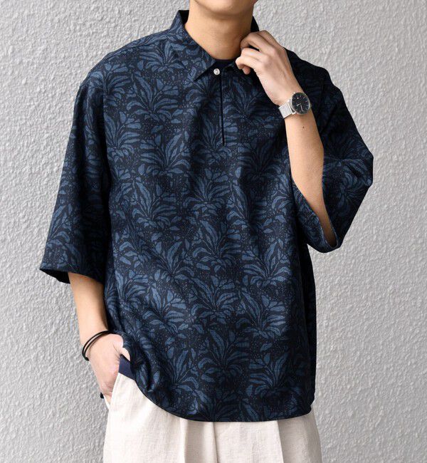 SHIPS any「SHIPS any:〈UVカット〉FUTURE LINEN CANVAS リネンライク スキッパー プルオーバーシャツ◇」|シャツ・ブラウス|