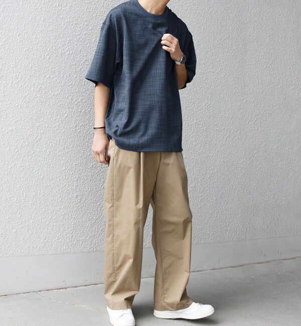 SHIPS any「SHIPS any:〈UVカット〉FUTURE LINEN CANVAS リネンライク デザイン リブ ポケット Tシャツ◇」|Tシャツ・カットソー|