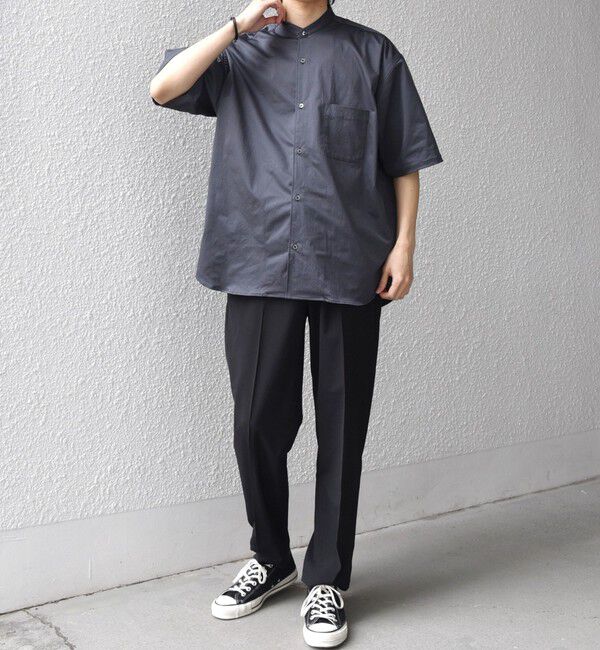 SHIPS any「SHIPS any:〈ストレッチ〉Primeflex(R) JAPAN MADE バンドカラー ポケット 半袖 シャツ◆」|シャツ・ブラウス|