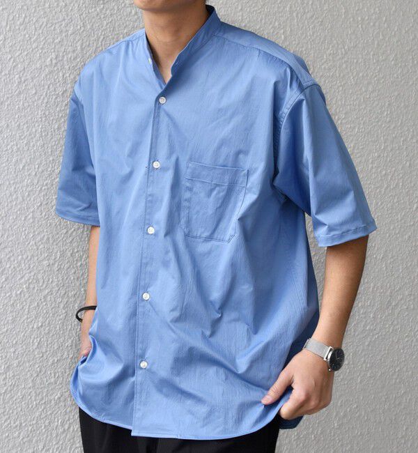 SHIPS any「SHIPS any:〈ストレッチ〉Primeflex(R) JAPAN MADE バンドカラー ポケット 半袖 シャツ◆」|シャツ・ブラウス|