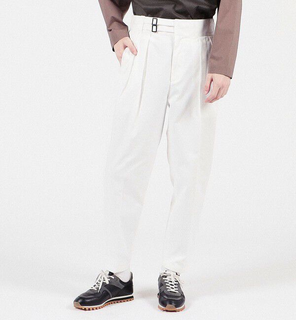 TOMORROWLAND MENS「ポリエステルコットンツイル ダブルバックルパンツ」|その他|
