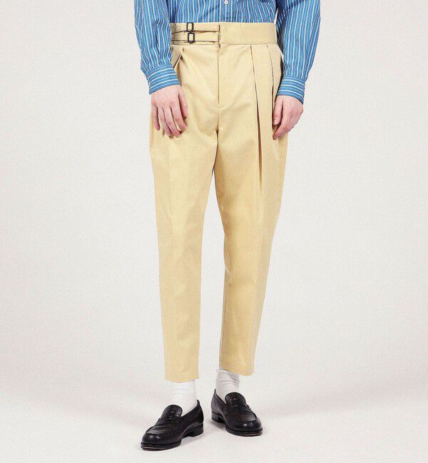 TOMORROWLAND MENS「ポリエステルコットンツイル ダブルバックルパンツ」|その他|