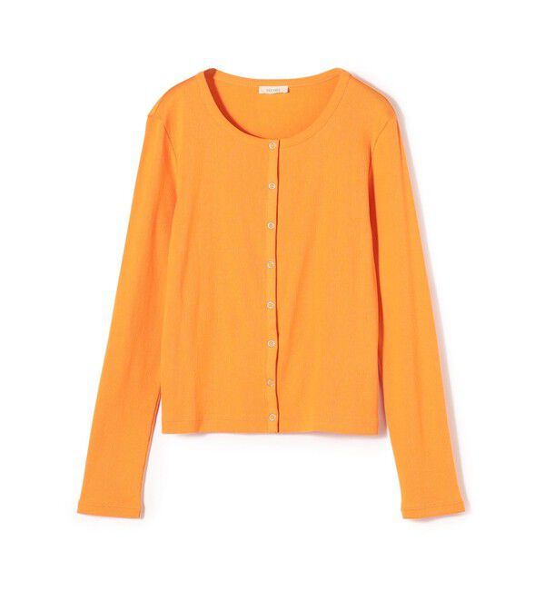 DES PRES「スモールライトリブ クルーネックカーディガン」|カーディガン|25 オレンジ