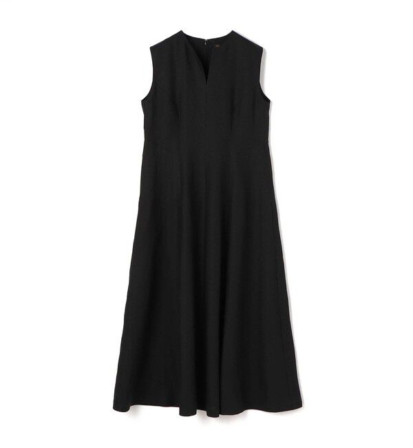 TOMORROWLAND collection「スムースリネン キーネックフレアワンピース」|ワンピース|19 ブラック