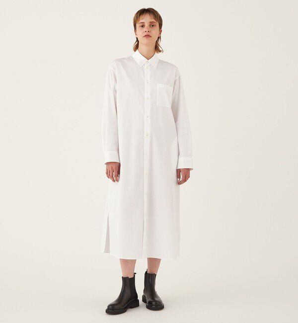 GALERIE VIE「ハイカウントサテン ロングシャツワンピース」|ワンピース|