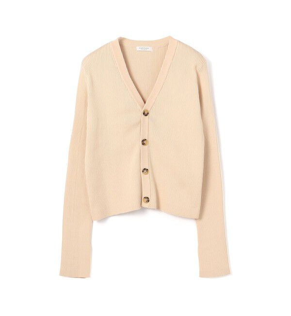 MACPHEE「コットンリブ Vネックカーディガン」|カーディガン|41 ライトベージュ