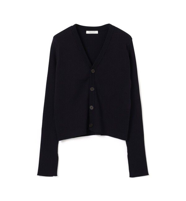 MACPHEE「コットンリブ Vネックカーディガン」|カーディガン|69 ネイビー