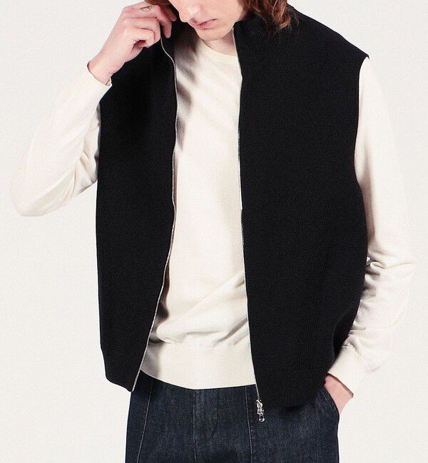 TOMORROWLAND MENS「コットンポリエステル ドライバーズベスト」|ニット・セーター|