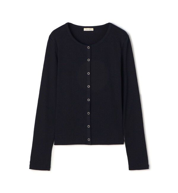 DES PRES「スモールライトリブ クルーネックカーディガン」|カーディガン|69 ネイビー