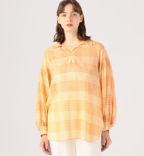 MACPHEE「コットンオーガンジー チュニックブラウス」|シャツ・ブラウス|