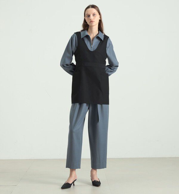 BACCA「ポリエステルウール ロングベスト」|シャツ・ブラウス|