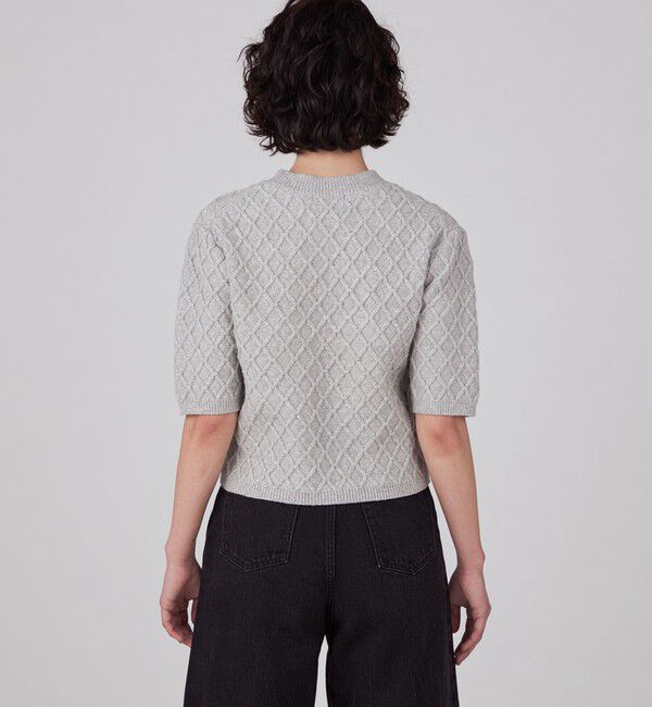 MACPHEE「ハイブリットコットンケーブル ハーフスリーブプルオーバー」|ニット・セーター|