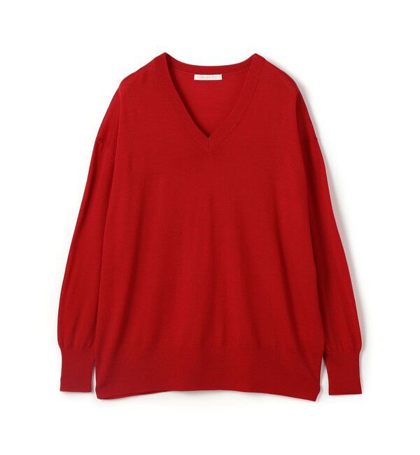 GALERIE VIE「プレーンウール Vネックプルオーバー」|ニット・セーター|35 レッド