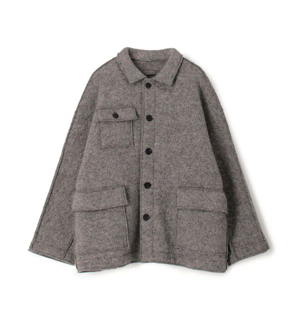 GALERIE VIE「シープジャージー カバーオール ジャケット」|ステンカラーコート|15 グレー