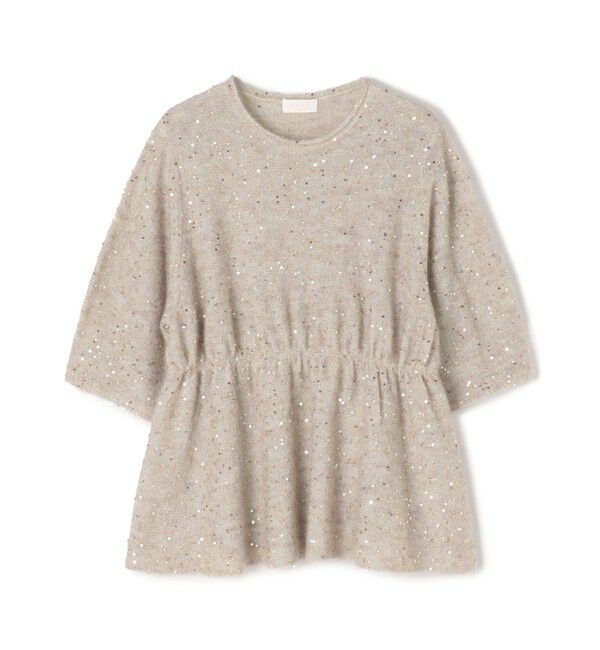 Ballsey「ラメスパンコールモヘヤ ペプラムプルオーバー」|ニット・セーター|43 ベージュ