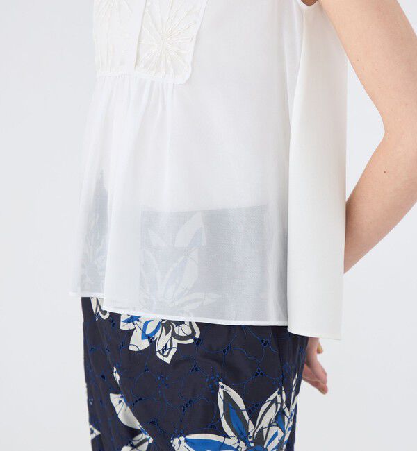 TOMORROWLAND collection「ミッシェルエンブロイダリー バンドカラーブラウス」|シャツ・ブラウス|