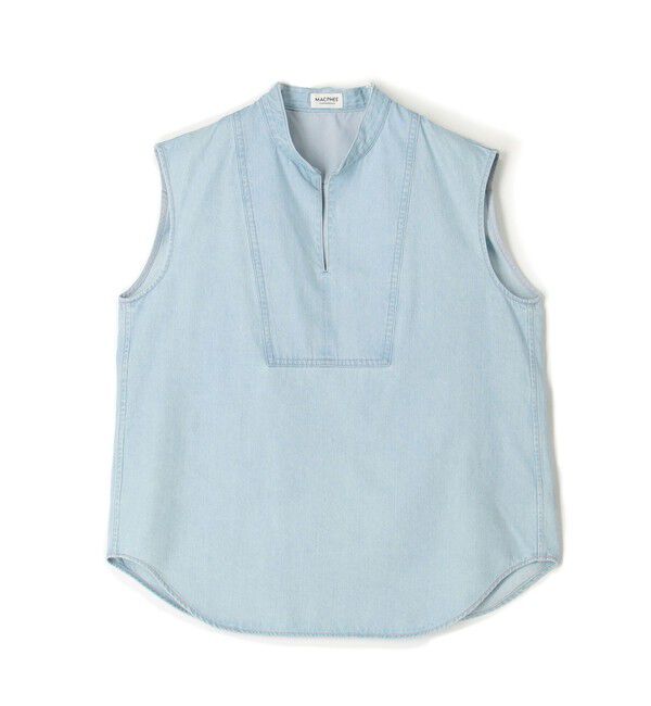 MACPHEE「コットンセルロースデニム ボウタイノースリーブブラウス」|シャツ・ブラウス|