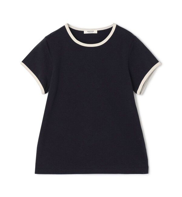MACPHEE「コットンジャージー トリムTシャツ」|Tシャツ・カットソー|68 ネイビー系
