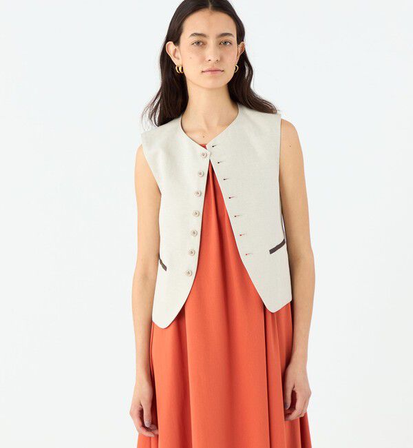 MACPHEE「タイニーヘリンボーン コンパクトジレ」|ベスト・ジレ|