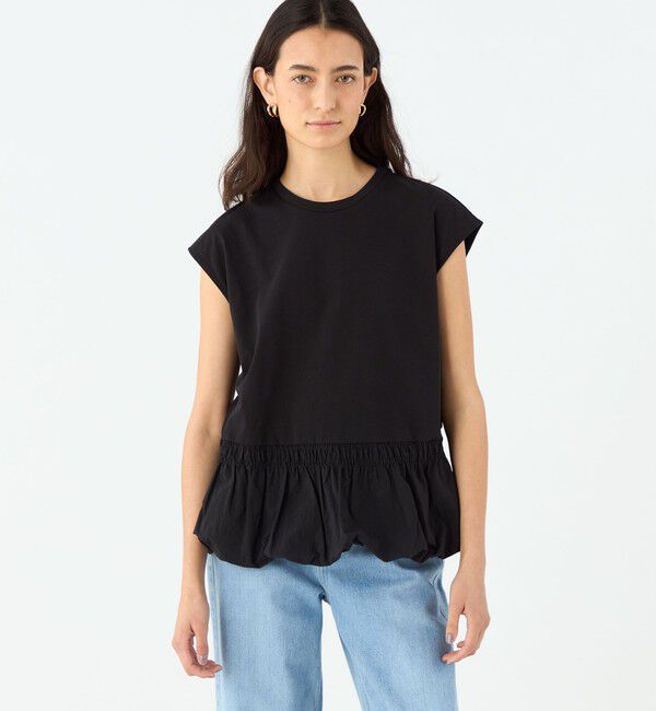 MACPHEE「コットンバックサテンコンビ バルーンTシャツ」|Tシャツ・カットソー|