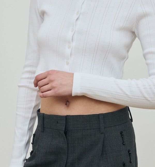 DES PRES「アイレットジャージー クロップドカーディガン」|カーディガン|