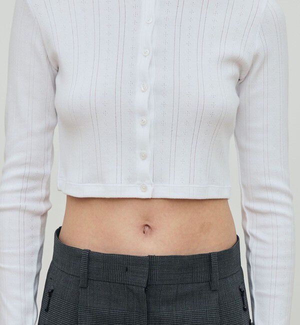 DES PRES「アイレットジャージー クロップドカーディガン」|カーディガン|