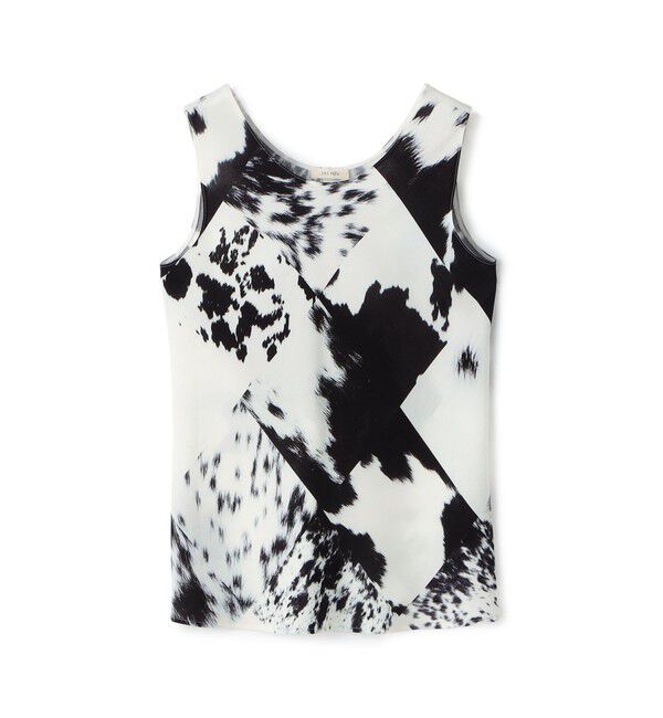 DES PRES「カウハイドプリント ノースリーブトップス」|シャツ・ブラウス|18 ブラック系